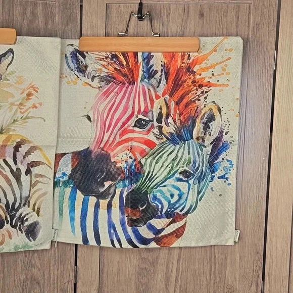 Zebra Print Decorative Pillow Cover set of 2 - Picture 4 of 5